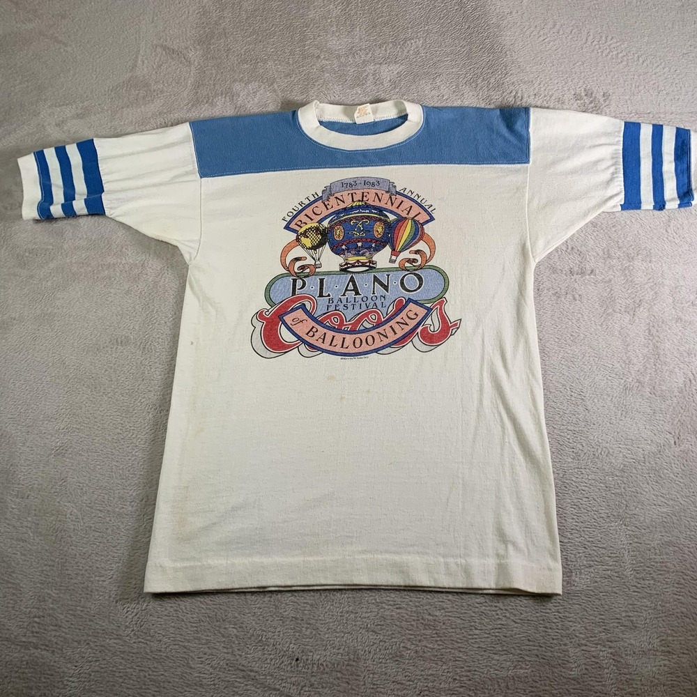 Vintage Gulf Coast Sportswear Plano Balloon Festival Shirt Mens L White 80s 1983